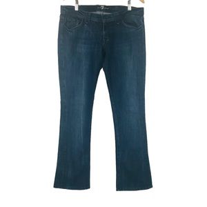 7 For All Mankind Jeans Dark Wash 'Rocker' Boot Flare Low Rise Denim Size 31